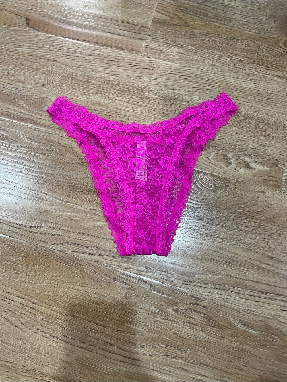Victoria's Secret Floral Lace Thong - Fuchsia Pink